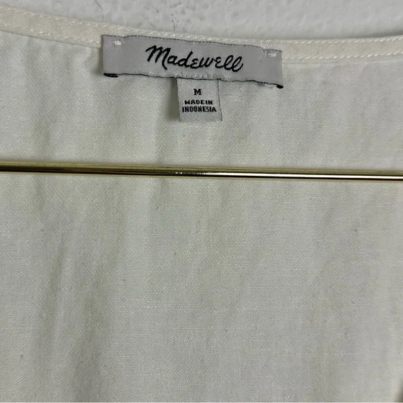 Madewell Linen Cotton Side Button Midi Dress Size M - Picture 3 of 6